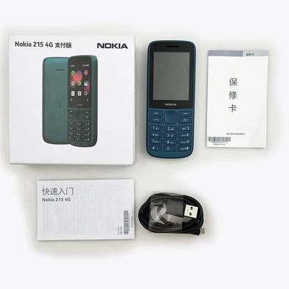 Nokia 215 4G Mobile Phone — Dual SIM, FM Radio, 1150mAh Standby, Feature Phone with Hebrew Keyboard, 100% Original
