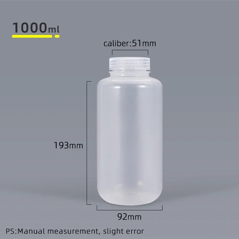 1000mL HDPE Refillable Plastic Bottle with Lid — Food Grade, Leakproof Container for Liquids, Agriculture & Pesticides, 1PCS