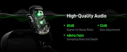 MAONO T1 Mini Wireless Lapel Microphone – Noise-Canceling Clip-On Mic for iPhone, Android, Tablet & PC Recording