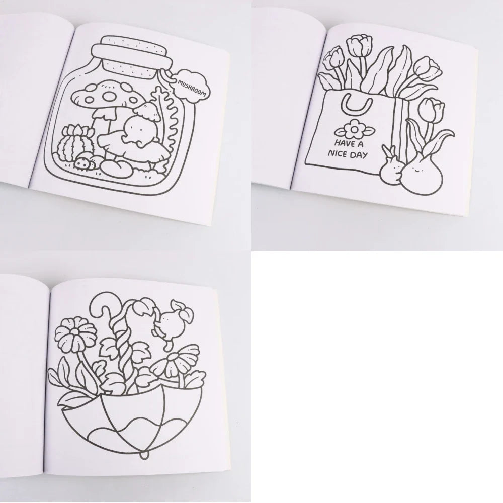 Into the Garden Coloring Book for Adults & Teens - Bold & Simple Designs with Plants, Flowers & Cute Animals