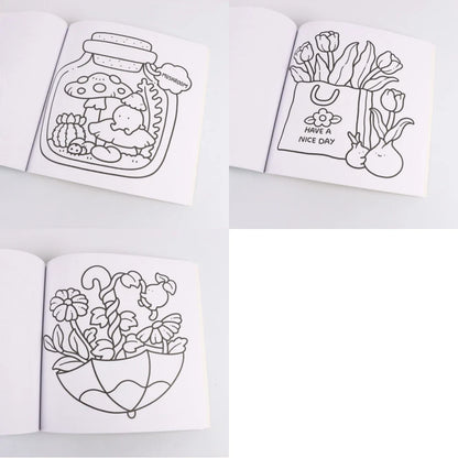Into the Garden Coloring Book for Adults & Teens - Bold & Simple Designs with Plants, Flowers & Cute Animals