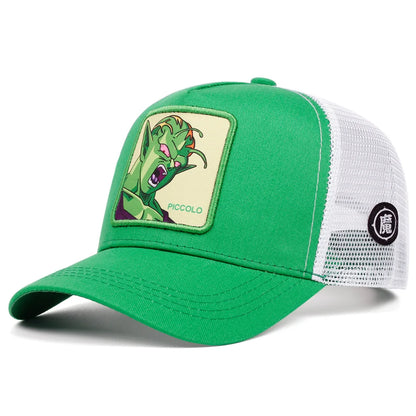 Dragon Ball Son Goku Embroidered Cap - Adjustable Hip Hop Trucker Mesh Sun Visor Hat for Men & Travel