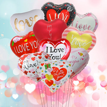 Happy Valentine’s Day Heart Balloon Stand Set – Love Bear & Heart-to-Heart Balloons Wedding Party Decoration