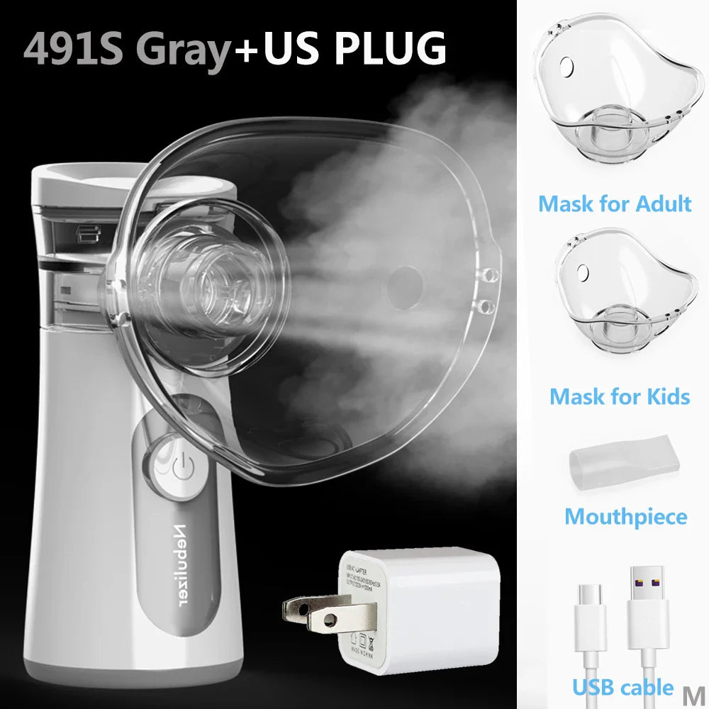 KIUZOU Silent Handheld Mesh Nebulizer – Portable Asthma Inhaler & Mini Humidifier for Kids & Adults