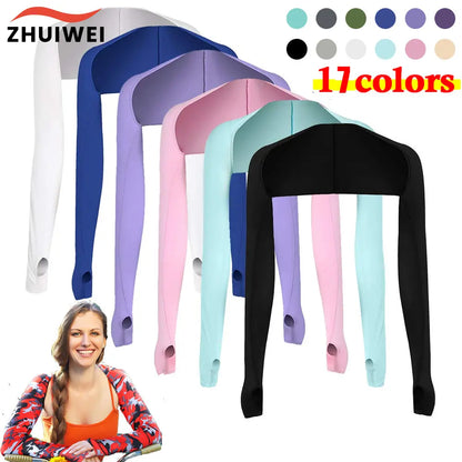 Ultra-Thin Ice Silk Arm Sleeves – UV Protection Breathable Long Sun Gloves for Outdoor Sports