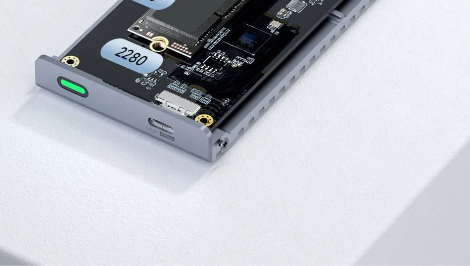 Hagibis 40Gbps USB4 M.2 NVMe SSD Enclosure – LED Display with USB4 Cable for Thunderbolt 4/3 & USB 3.2/3.1/3.0 B+M M-Key SSD Case