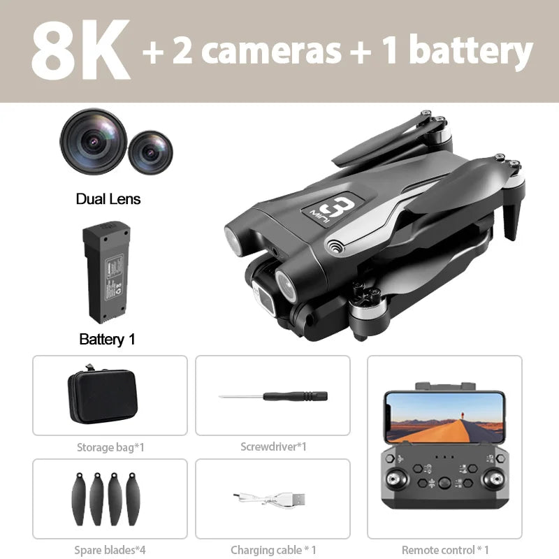 Xiaomi Z908 Pro MAX Drone — 8K Dual Camera GPS FPV Quadcopter with Brushless Motor, Optical Flow, Folding Design & 10000M Range