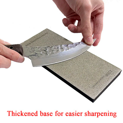 Thickened Non-Slip Diamond Knife Sharpener – 15° Kitchen Whetstone & Leather Polishing System