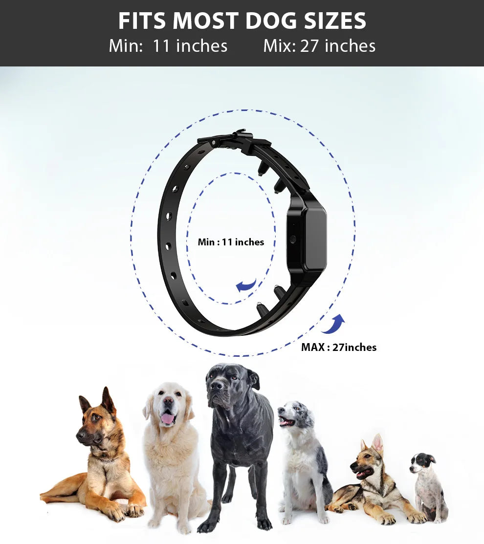 500M Remote Control Dog Training Collar Waterproof Rechargeable Anti-Bark Electric Training Device for Dogs Adjustable Behavior Correction Collar
