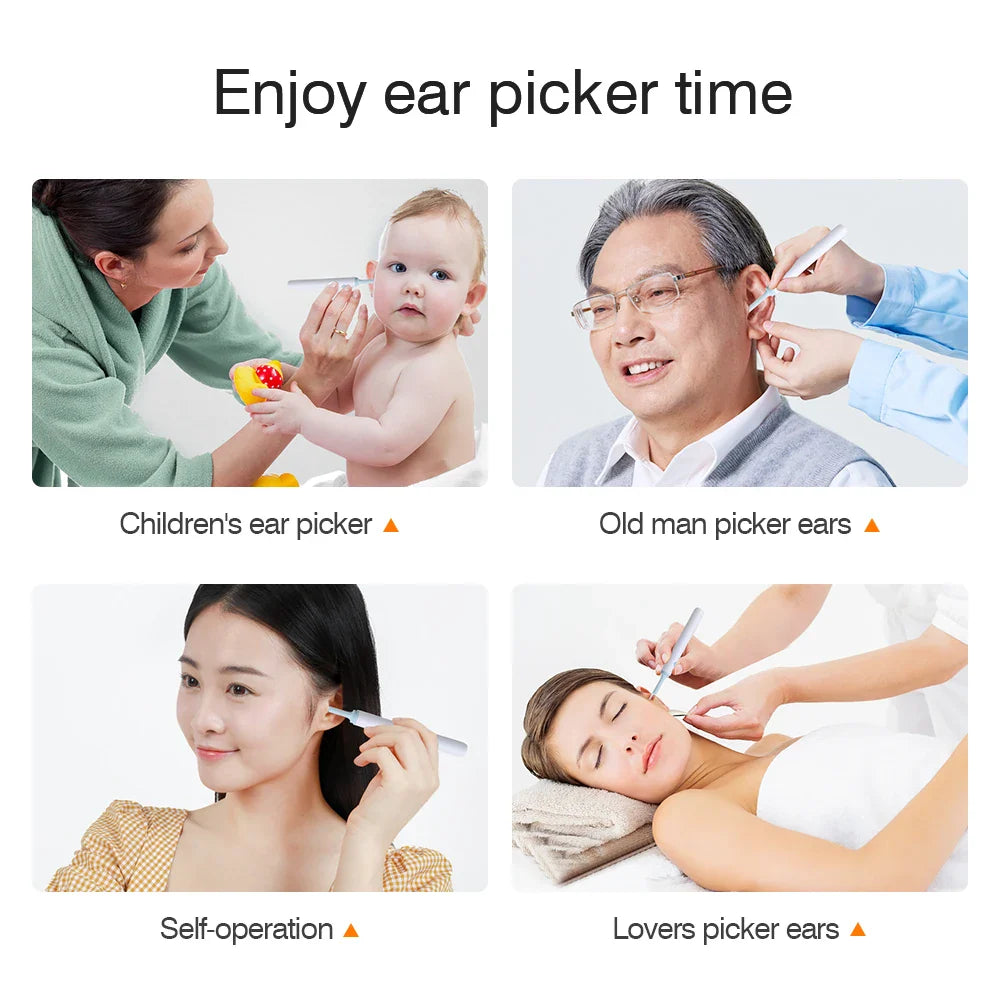 Wireless Visual Ear Endoscope Camera – 5MP Ear Cleaning Tools with Safe Silicone Earpick, Luminous Otoscope & Ear Wax Remover