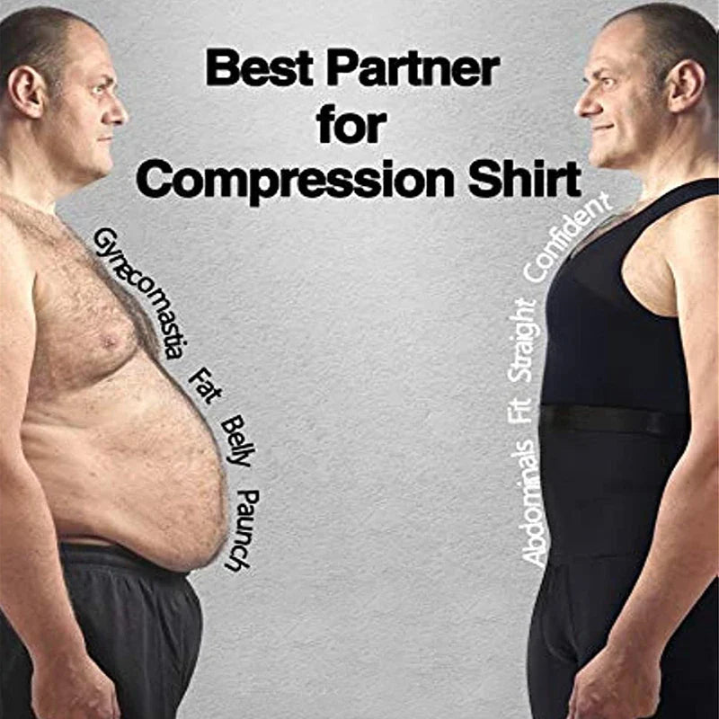 Men’s Shapewear Bodysuit – Sleeveless Tummy Control Abdomen Compression Slimming Open-Crotch Full Body Shaper Undershirt