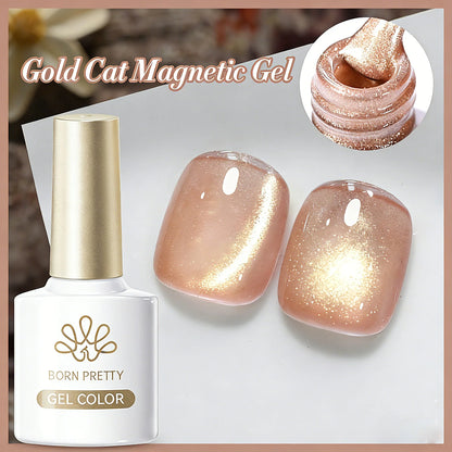 BORN PRETTY Cat Magnetic Gel Nail Polish 117 Colors 10ml Full Coverage Semi-Permanent Soak-Off Nail Varnish for Salon Manicure Glitter Cat Eye Nails