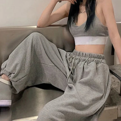 Oversized Women's Sweatpants - High Waist, Casual Baggy Joggers, Fashionable Streetwear Harajuku Trousers
