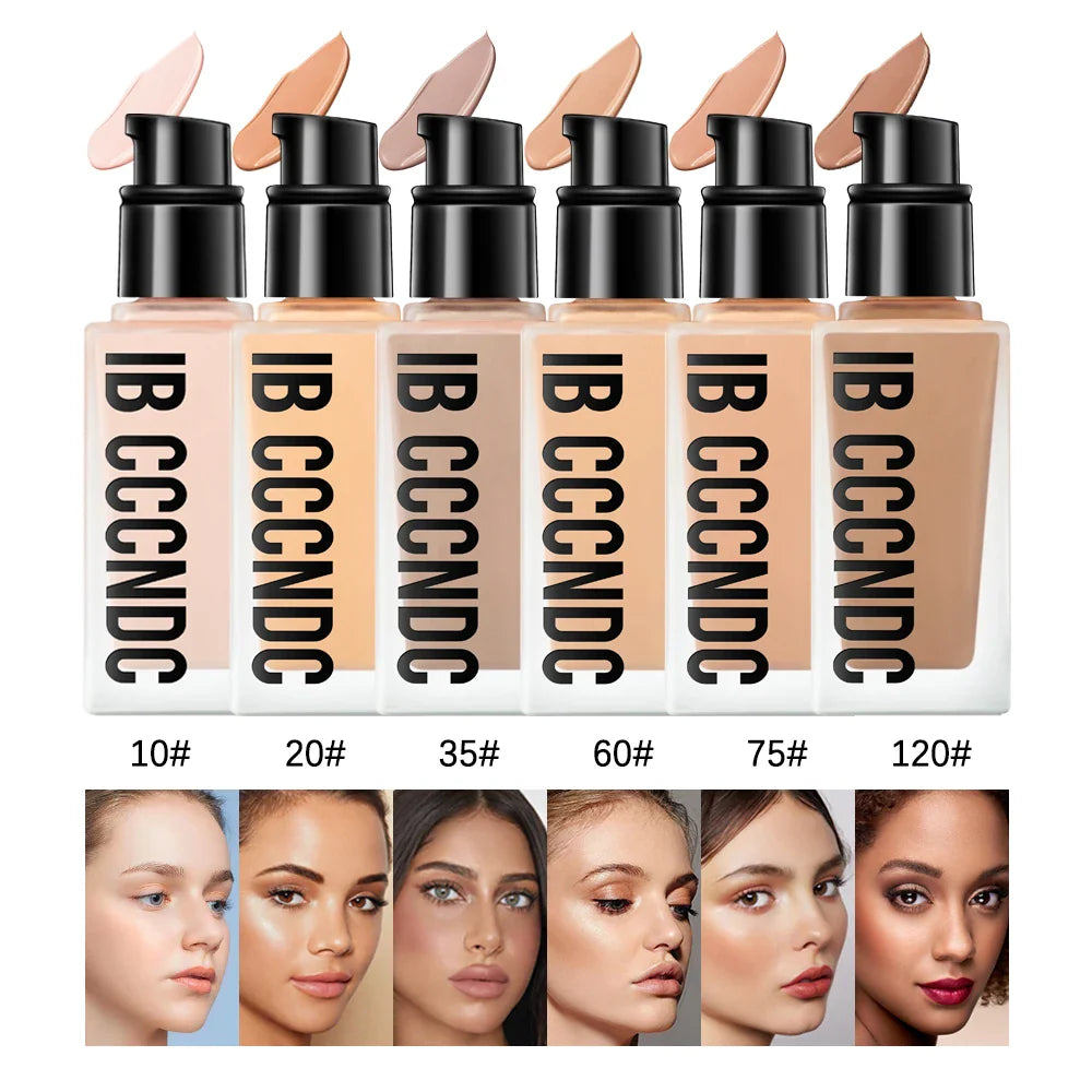 Flawless All-Day Waterproof Concealer & Foundation – 6-Color Full Coverage Moisturizing Makeup for Women