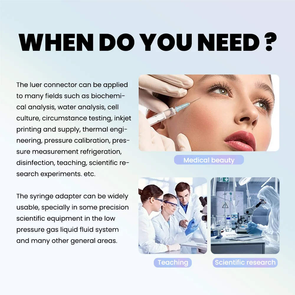 Luer Thread Connector - Transparent PP Syringe Double-Way Connector for Easy, Durable Use in Sterile Environments