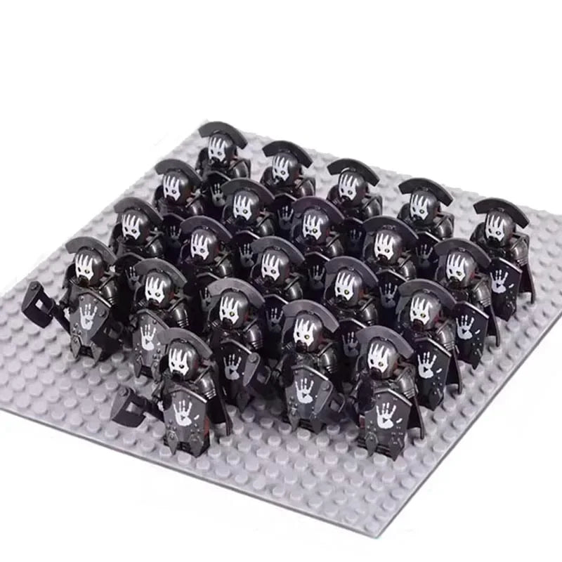 21PCS Medieval Fantasy Warrior Figures – Dwarf, Elf, Knight & Orc Building Brick Toys