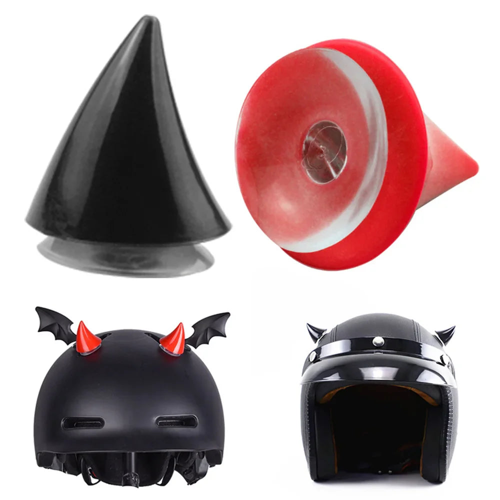 2PCS Motorcycle Helmet Cute Corner Rubber Horn Decoration - Motocross Full Face Off-Road Helmet Decor - Moto Car Accessories
