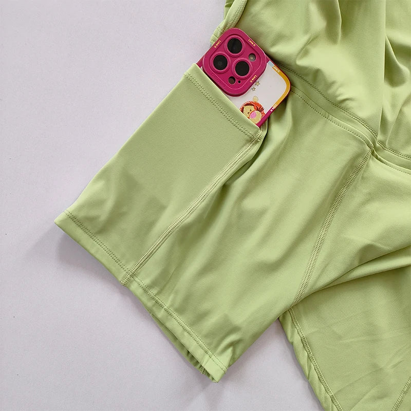 Quick-Drying Sports Yoga Skirt: Badminton Tennis Skirt with Side Split Strap - Half-Body Pants with Pockets for Outwear
