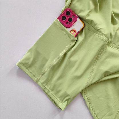 Quick-Drying Sports Yoga Skirt: Badminton Tennis Skirt with Side Split Strap - Half-Body Pants with Pockets for Outwear