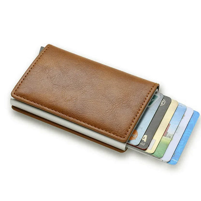 Top Quality Men's Wallet – Vintage Brown Leather Money Bag – RFID Card Holder – Mini Purse, Smart Wallet – Compact and Stylish Pocket Wallet