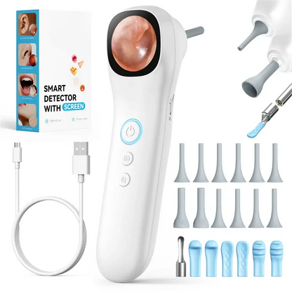 5-in-1 Smart Ear Camera with Screen – 1080P HD Earwax Removal Kit with Ear Picks, 6 Tips & 12 Extra Inspection Heads