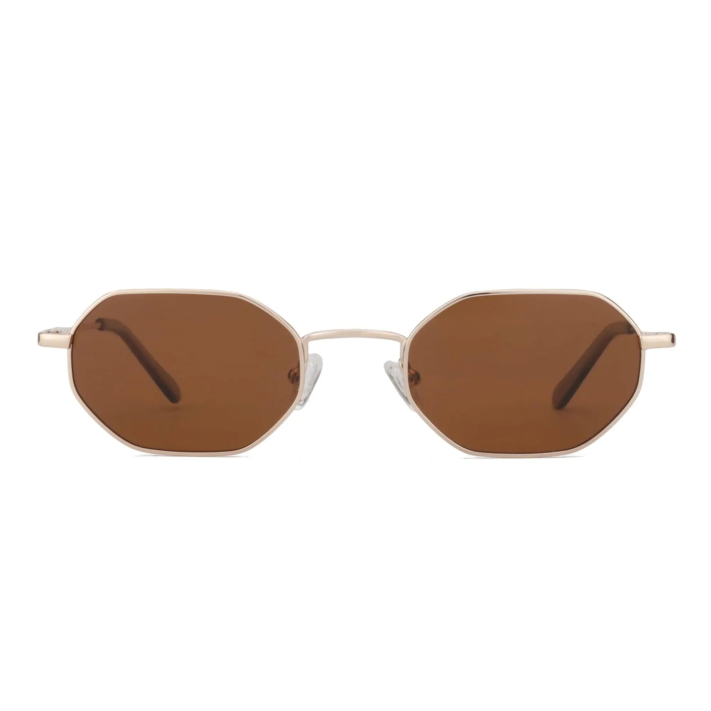 ZENOTTIC Retro Small Polygon Polarized Sunglasses — Metal UV400 Anti-Glare Shades for Men & Women, Driving & Outdoor Eyewear