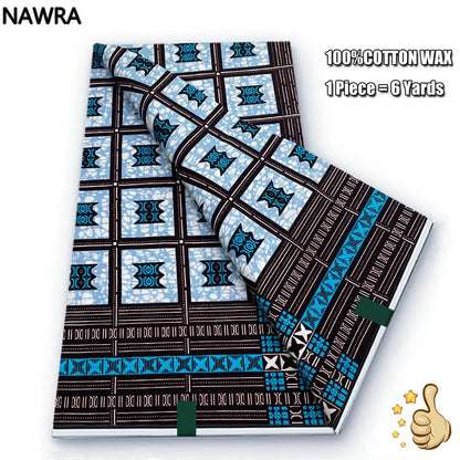 2026 African Real Wax Print Fabric - 100% Cotton Nigerian Ghana Style Pagne for Women