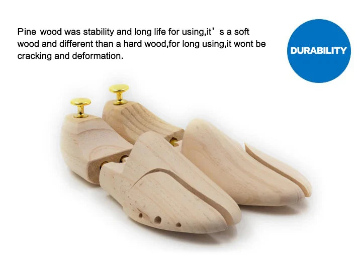 Adjustable Twin Tube Shoe Trees for Men & Women – New Zealand Pine Wood Shoe Shaper