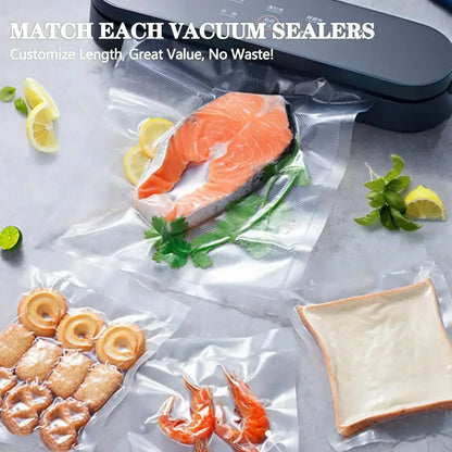 50pcs BPA-Free Reusable Vacuum Sealer Bags - Food Preservation Plastic Sealing Bags for Household Use