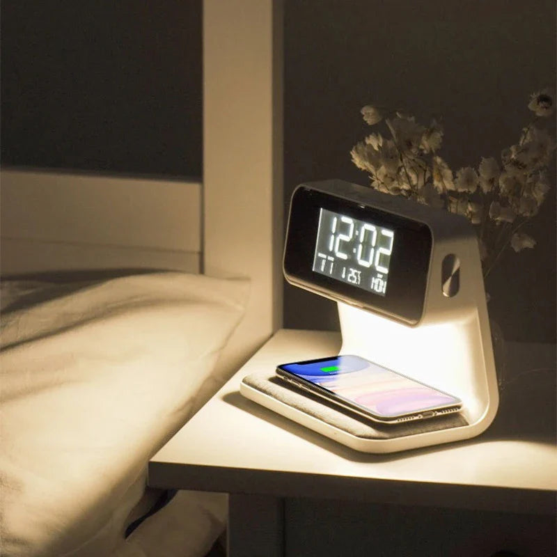 ABS Bedside Lamp Clock - USB Plug-In Bedroom & Office Decorative Light for Home and Holiday Atmosphere