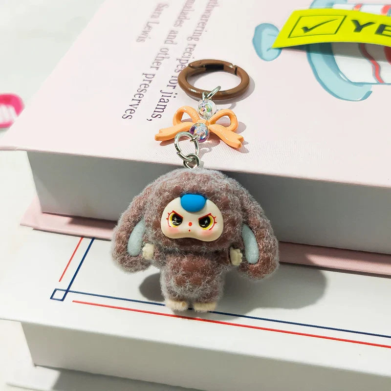 Plush Baby Keychain Bowknot Bag Pendant Hanging Charm for Phone Car Backpack Labobu Gift