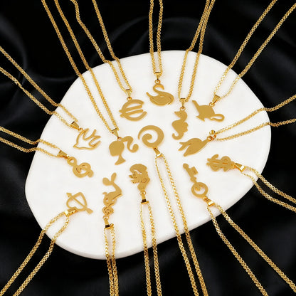 Luxury Gold Stainless Steel Letter Necklace – Minimalist Women’s Jewelry for Daily Wear & Gift
