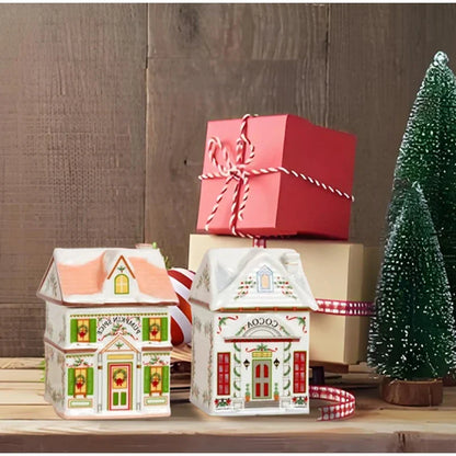 Christmas Holiday Village Spice House Set – Mini 6cm Home Decor for Kitchen, Spices & Tabletop Xmas Ornaments