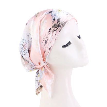 Women’s Satin Pre-Tied Turban – Paisley Pattern Muslim Headband & Chemo Hair Scarf Head Wrap Bandana