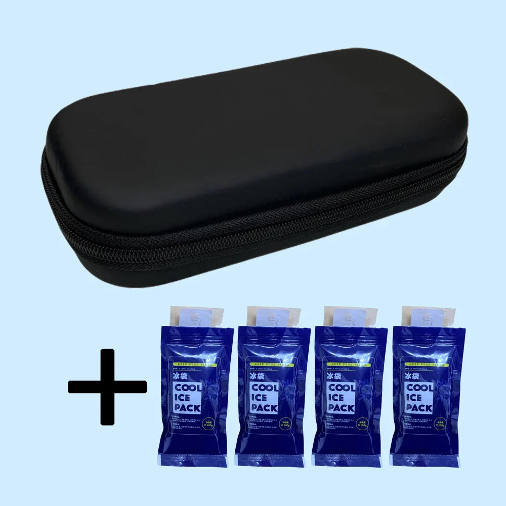 Waterproof PU Insulin Cooler Bag – Portable Insulated Diabetic Travel Case, Aluminum Foil Cooler Box & Ice Bag