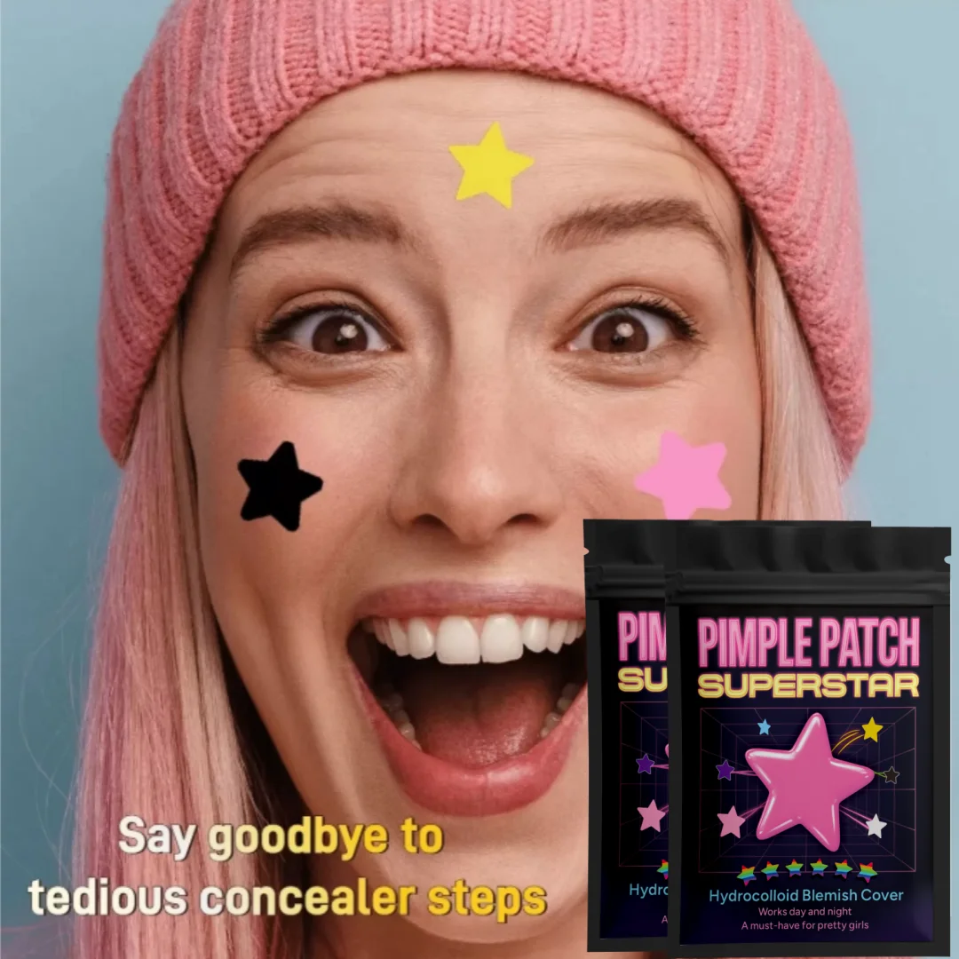 480PCS Multi-Color Star Acne Patches – Ultra-Thin Facial Concealer & Pimple Care Stickers