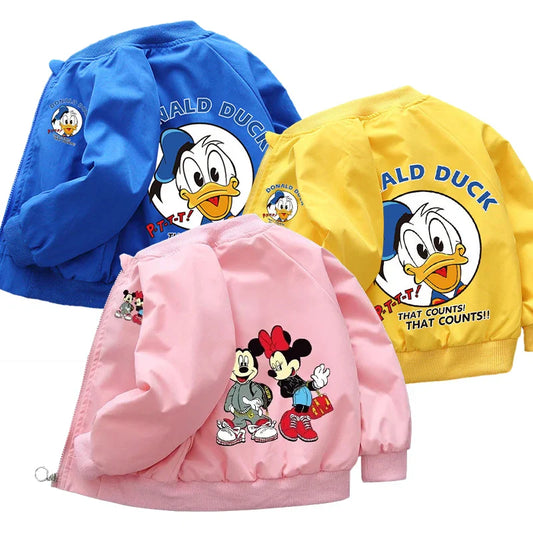 Spring Cartoon Mickey Mouse Hooded Jacket – Baby Boys & Girls Sweatshirt Windbreaker Coat for Kids Ages 1-6 Years