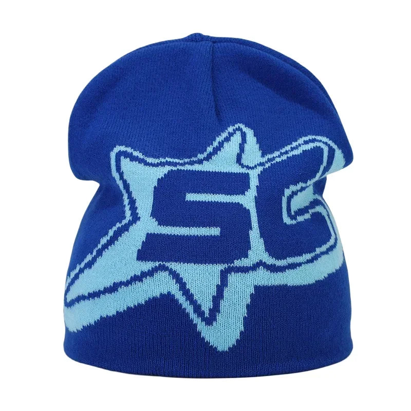 Y2K Letter Knitted Beanie Cap – Unisex Winter Autumn Warm Ski Skullcap, Hip Hop Streetwear Ear Cover Hat for Men & Women