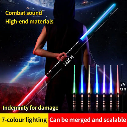 REikirc 75cm RGB Lightsaber – 2 in 1 7 Color Light Sword Toy for Kids & Parties