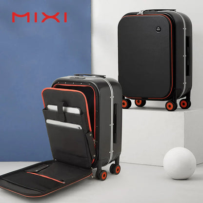 Mixi Carry-On Hardside Spinner Suitcase – Aluminum Frame Rolling Trolley Luggage with PC Shell & Durable Wheels