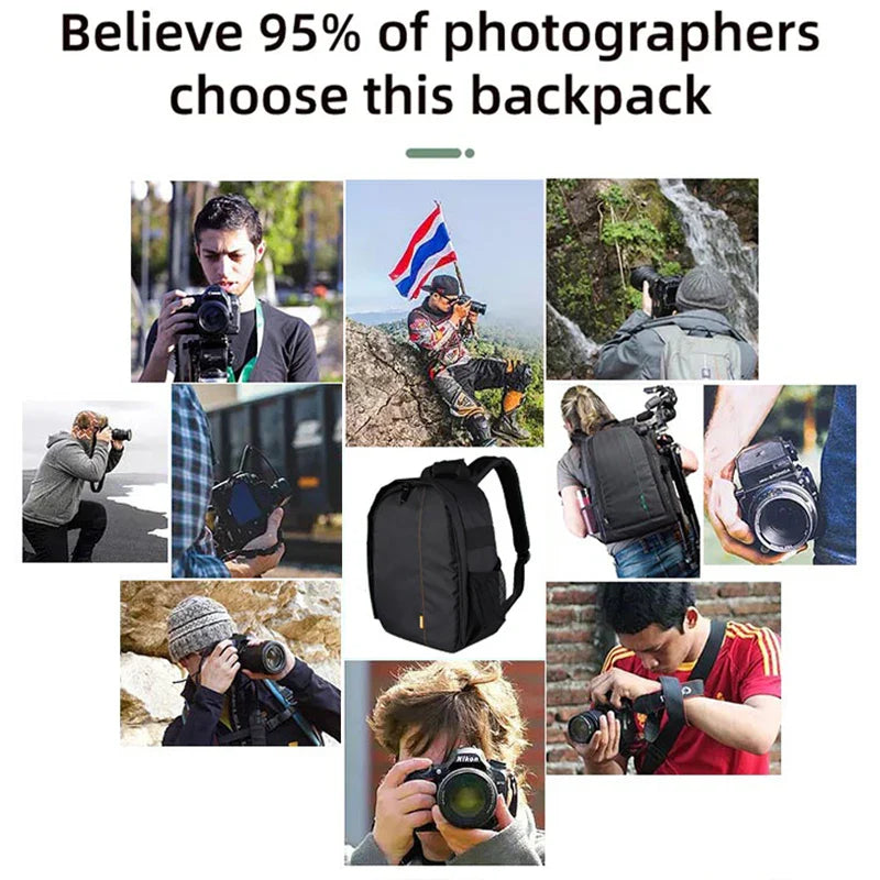 Outdoor Camera Backpack – Waterproof Digital Shoulder Bag for DSLR – Fits Canon, Nikon, Sony – Photo Knapsack Case