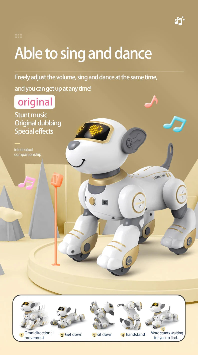 Funny RC Robot Dog – Programmable Electronic Stunt Dog with Voice Command, Touch Sensor & Music, Toy Gift for Kids