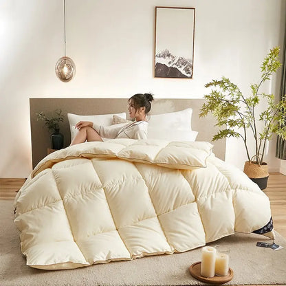95% White Goose Down Quilt – Winter Cotton, Thick & Lightweight, High-Quality Breathable Household Comforter