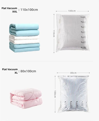 New Patented Vacuum Storage Bags – Large Plastic Bags for Clothes, Blankets, Compression, Travel Accessories