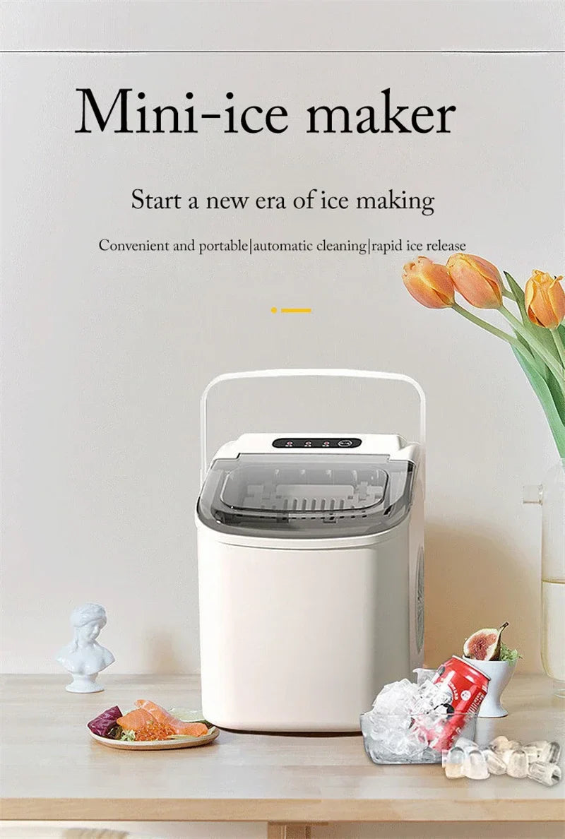110V/220V Electric Ice Maker – Portable Automatic Bullet & Round Ice Cube Machine, Professional Use