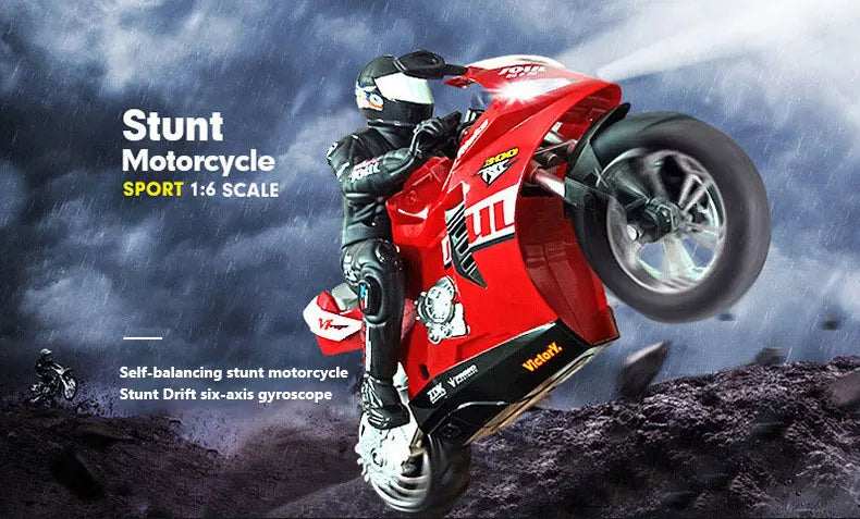 1/6 Scale RC Electric Racing Motorcycle – High-Speed 4CH Remote Control Drift Car Toy for Boys