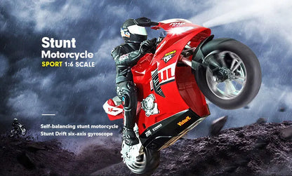 1/6 Scale RC Electric Racing Motorcycle – High-Speed 4CH Remote Control Drift Car Toy for Boys