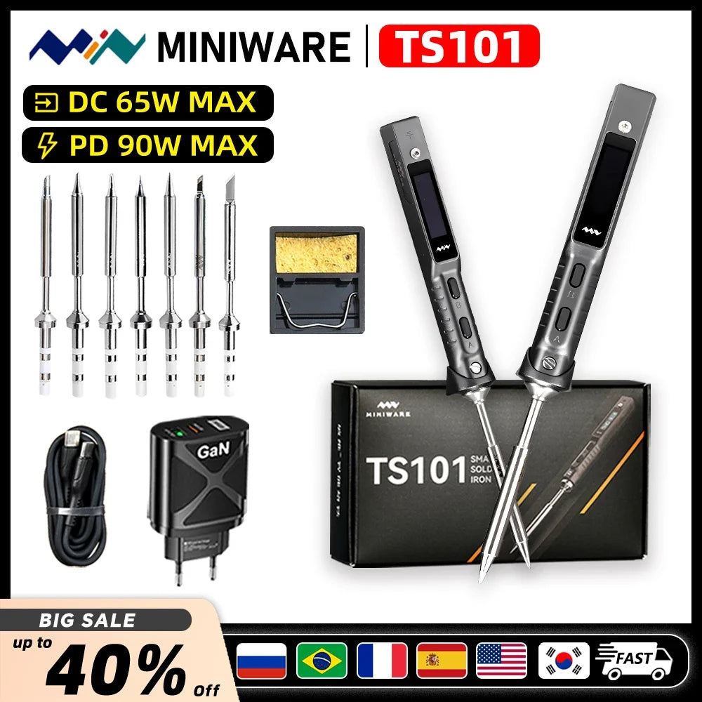 TS101 90W Mini USB Soldering Iron - Digital Adjustable Temperature Electric Solder Station with PD Charger Support