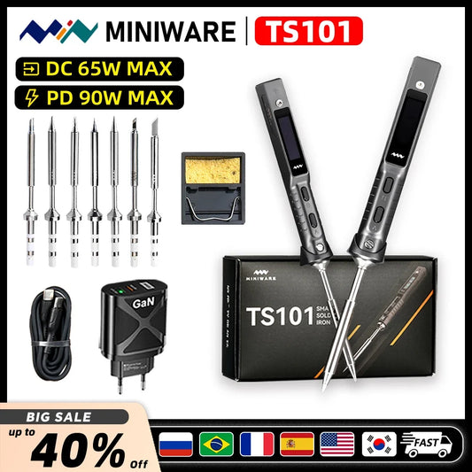 TS101 90W Mini USB Soldering Iron - Digital Adjustable Temperature Electric Solder Station with PD Charger Support