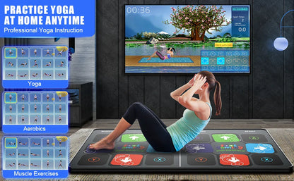 Dance Mat Game — Wireless Folding Fitness & Music Carpet for TV/PC | Anti-Slip Double Controller Family Sports Game
